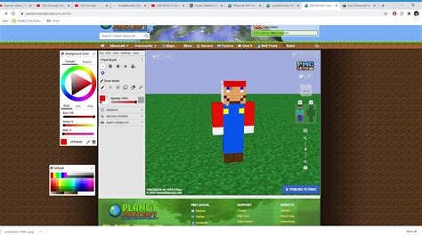 making a mario skin on planetminecraft - YouTube