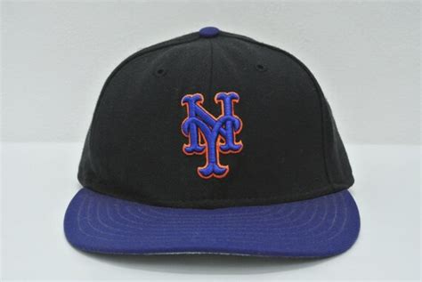 New York Mets Hat Vintage New Era NY Full Cap MLB Black Wool