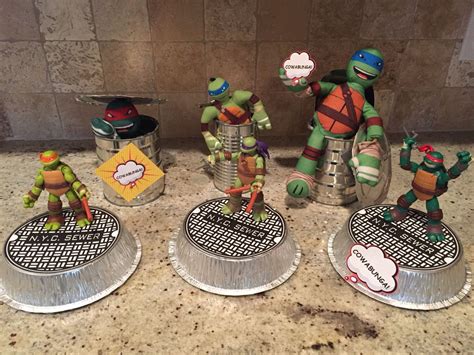 Ninja turtle party table decorations. So quick & simple to make. A hit with kids! I us… | Ninja ...