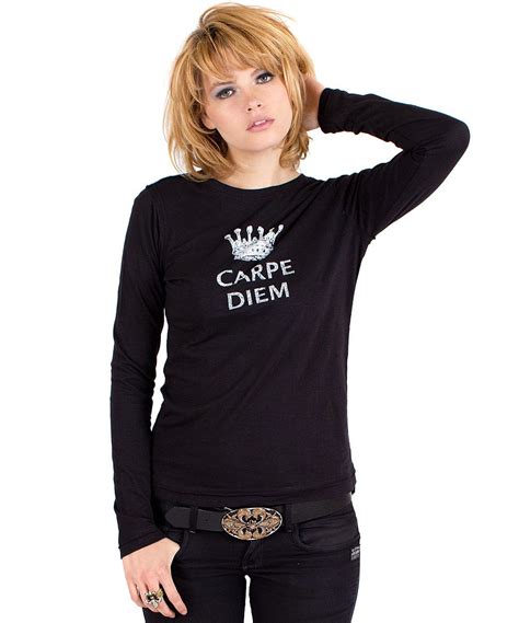 Cino Black 'Carpe Diem' Top | Tops, Womens tops, Women