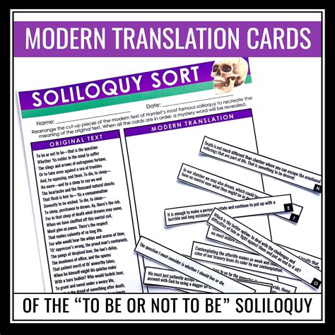 Hamlet To Be Or Not To Be Soliloquy Activity - Modern Translation Sort – Presto Plans