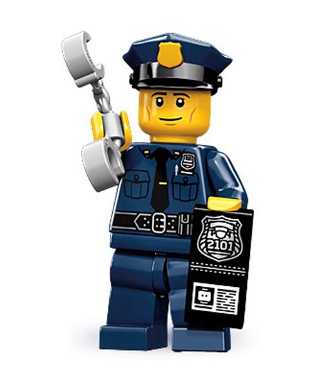 Lego collectable series 9 minifig City Policeman with police badge hat uniform | eBay