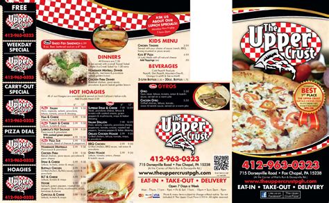 The Upper Crust Pizza Menu, Menu for The Upper Crust Pizza, Glenshaw, Pittsburgh - Urbanspoon/Zomato