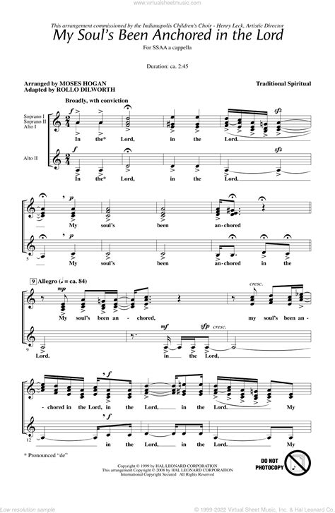 My Soul's Been Anchored In The Lord sheet music for choir (SSAA: soprano, alto)