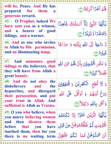 Read Surah Al Ahzab With English Translation - Page 2 of 3 - Quran o Sunnat