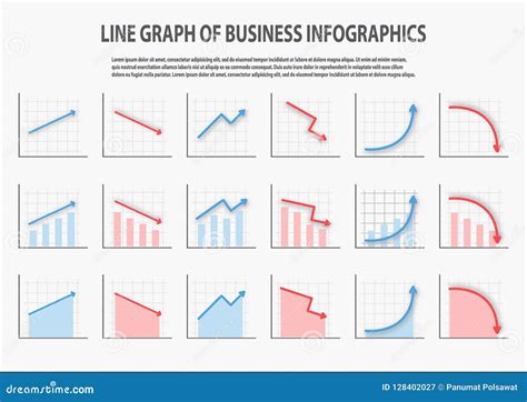 Many Type of Line Chart for Business, Sale Forecast Stock Vector - Illustration of success ...