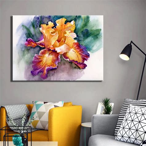 Abstract Colorful Iris Painting Printed on Canvas • CanvasPaintArt