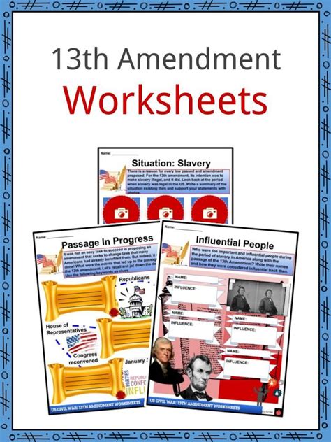 13th Amendment Facts & Worksheet | Worksheets for kids, Worksheets ...