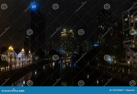 Singapore - January 2019: Singapore River Night Panorama Editorial ...