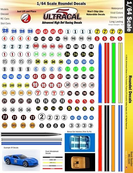 HO Slot Car Decals - UltraCal