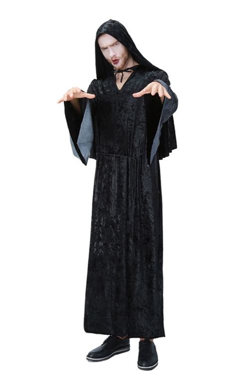 Halloween Cosplay Black Skeleton Wizard Costume