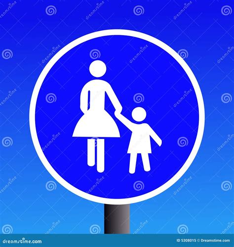 Pedestrian zone ahead sign stock illustration. Illustration of parent ...