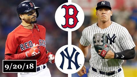 Boston Red Sox vs New York Yankees Highlights || September 20, 2018 ...