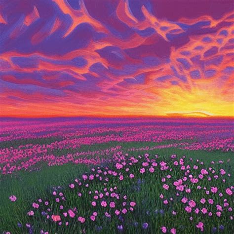 Grassy Meadow with Daisies at Sunrise · Creative Fabrica