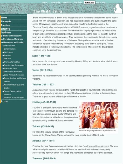 Hinduism - The Bhakti Saints | Bhakti | Bhakti Movement