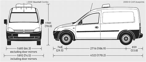 2009 Vauxhall Combo Van blueprints free - Outlines