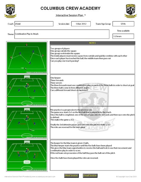 Soccer Session Plan Template Fresh Customisation Services Academy ...