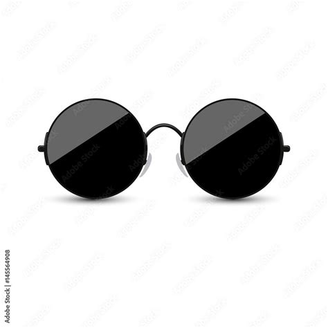 Black round glasses on a white background. Vector illustration. Stock Vector | Adobe Stock