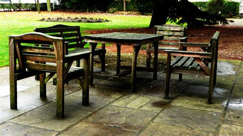 Wooden Outdoor Table And Chairs Free Stock Photo - Public Domain Pictures