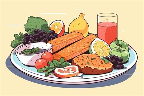 Premium AI Image | Food simple illustration