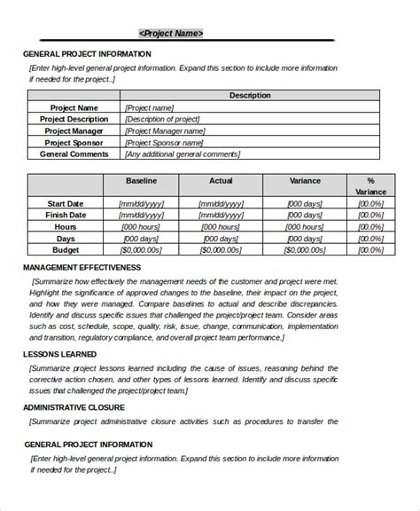 FREE 8+ Sample Project Closeout in PDF | MS Word