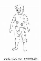 Cute Cartoon Beggar Man Coloring Page Stock Vector Royalty Free  sketch template