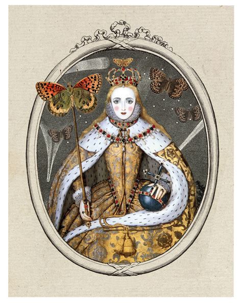 Queen of the Butterfly " surreal fairytale collage art print by ...