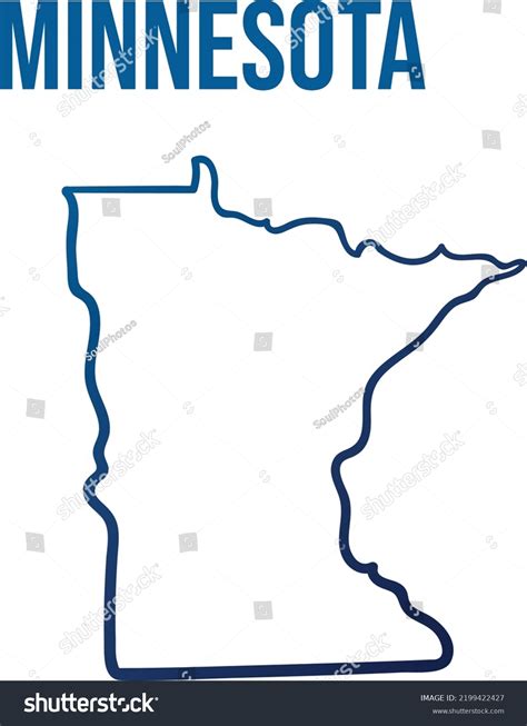 Minnesota State Outline Blue Gradient Map Stock Vector (Royalty Free ...