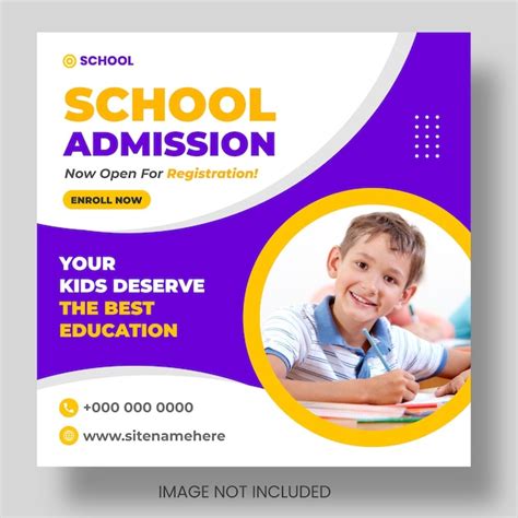 Premium Vector | School admission or back to school social media post or web banner design template