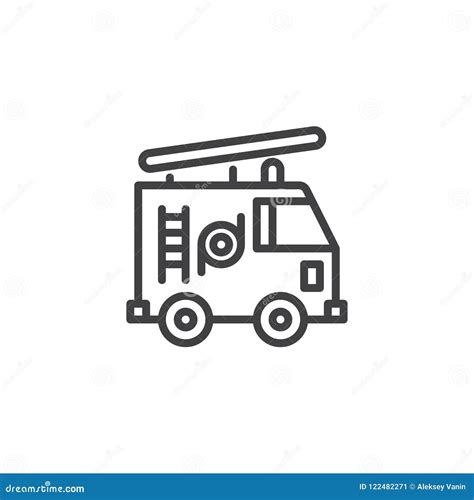 Fire truck outline icon stock vector. Illustration of transport - 122482271