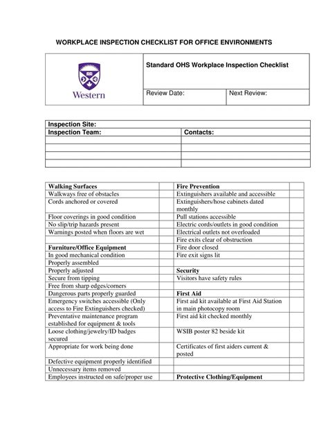 printable 10 workplace inspection checklist examples pdf word residential electrical inspection ...