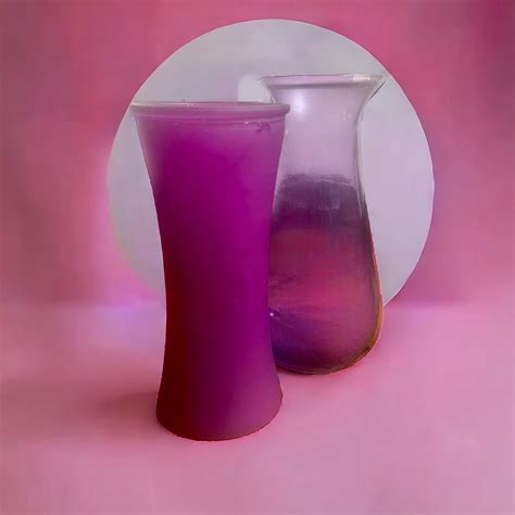 Purple Vintage Glass Vase Set of 2 80s & 90s Retro Vase, Matte Purple Vase, Pop Art Glass Vase ...