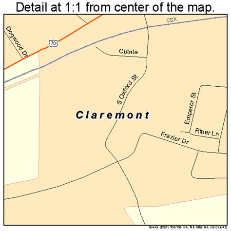 Claremont North Carolina Street Map 3712720