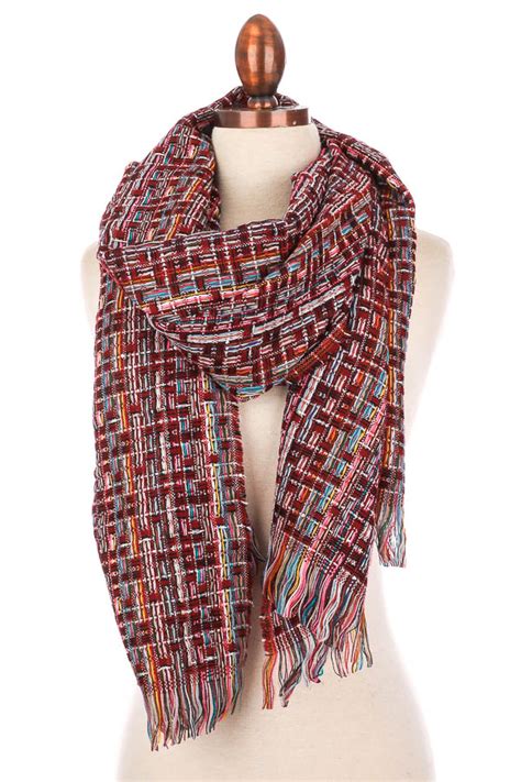 BU Long Multi Colored Tweed Scarf - Scarves