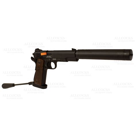 GSG 1911 Long Barrel Pistol - Wood Grips - .22LR in Black