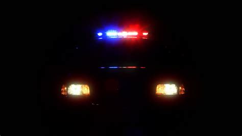 Police Car Lights Flashing At Night Stock Footage Video 3857141 ...