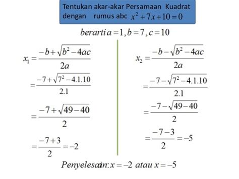 Contoh Soal Persamaan Kuadrat Dengan Rumus Abc – Berbagai Contoh