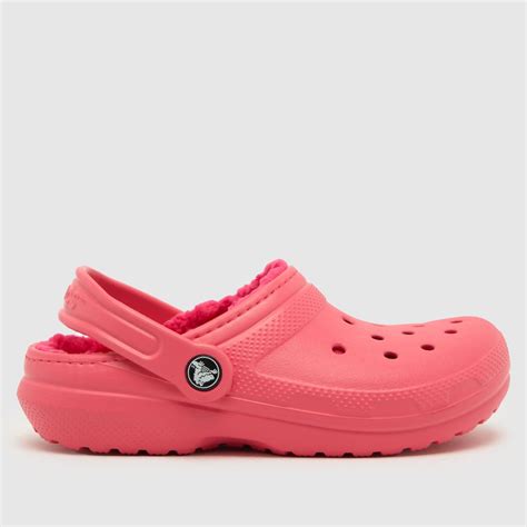 Kids Girls Junior Pink Crocs Classic Lined Clog Sandals | schuh