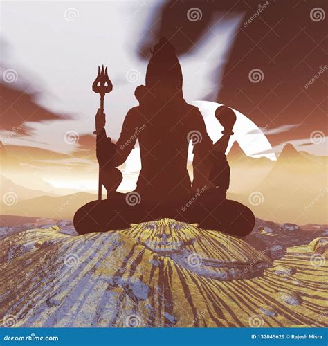 Meditating Lord Shiva stock illustration. Illustration of dark - 132045629