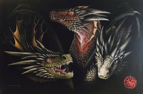 Daenerys Targaryen's dragons by cdextermurals on DeviantArt