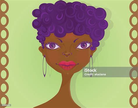 Face Of A Black Girl With Afro Hairstyle Stock Illustration - Download Image Now - Adult, Adults ...