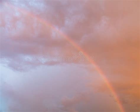 Rainbow In The Sky At Sunset As Background Stock Photo - Image of scene ...