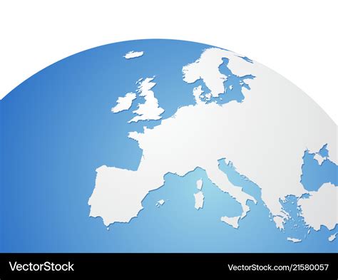 Europe map on world globe Royalty Free Vector Image