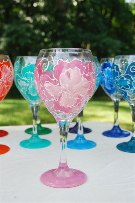 Fiesta Flower Hand Painted Wine Glasses – Glorious Goblets