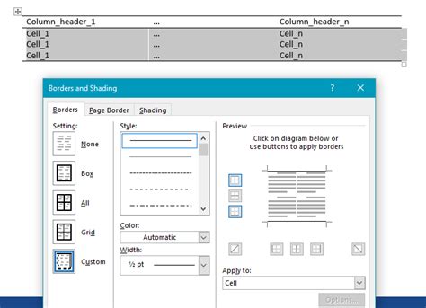 How to format Microsoft Word table borders to follow academic style ...