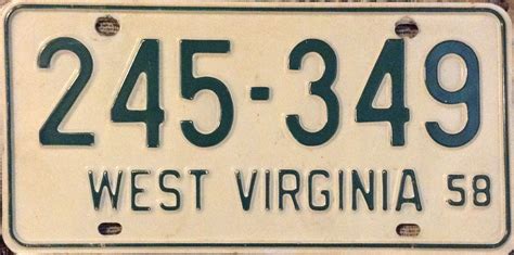 1958 License Plate Restoration and Collection West Virginia 35 of 50 ...