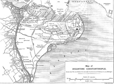 Byzantinische Konstantinopel map - Karte von Konstantinopel 1054 (Türkei)