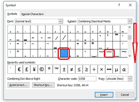 How do I add a dot or line above a number in Word to indicate a repeating decimal ...