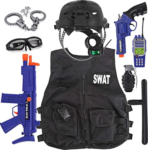 Amazon.com: Liberty Imports Kids S.W.A.T. Police Officer Costume Deluxe Dress Up Role Play Set ...