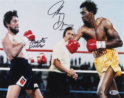 Tommy Hearns & Roberto Duran Signed 11x14 Photo (Beckett COA ...